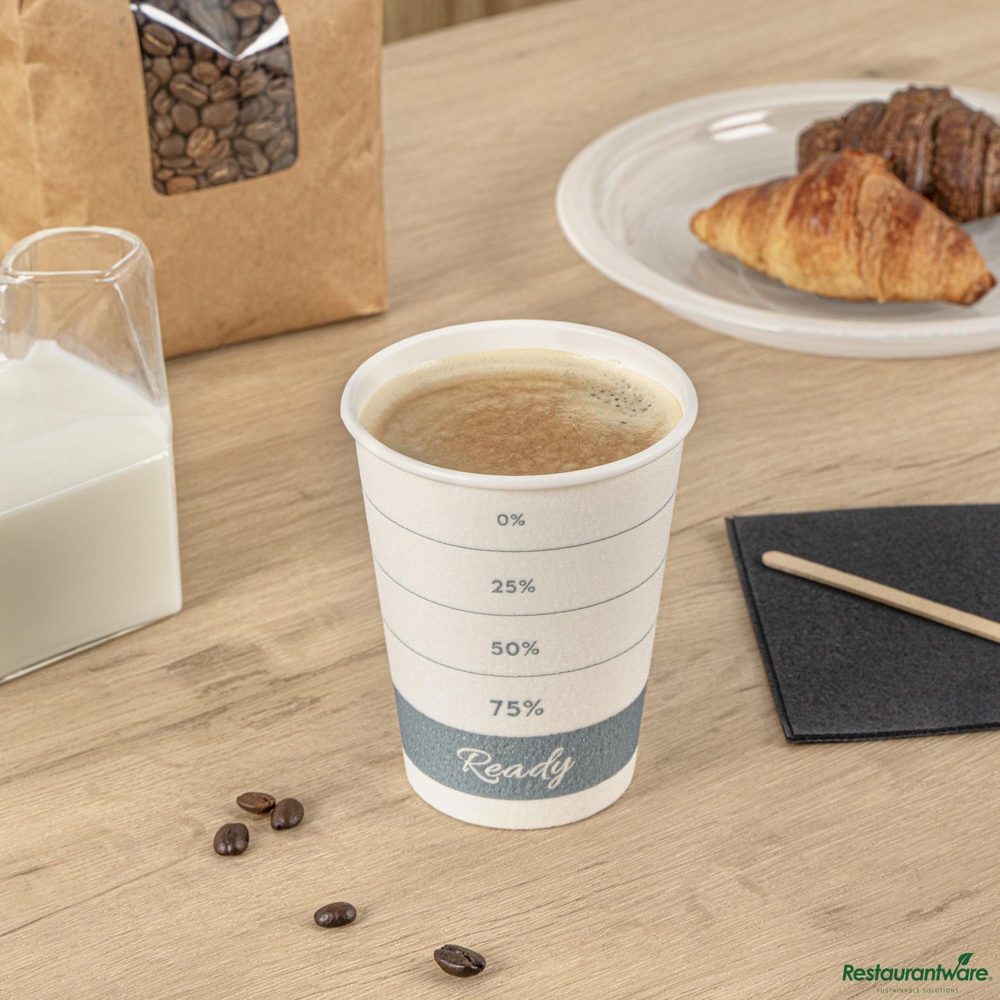 Restaurantware 12 Oz Green Paper Insulated Hot Cup - 2.3" X 2.3" X 4.3"