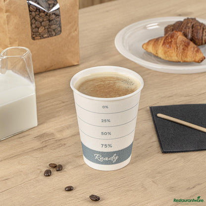Restaurantware 12 Oz Green Paper Insulated Hot Cup - 2.3" X 2.3" X 4.3"