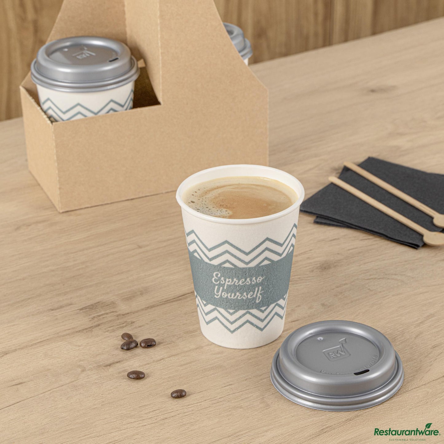 Wholesale Restaurantware 12 Oz Blue Paper Insulated Hot Cup - 2.3" X 2.3" X 4.7"- Bulk