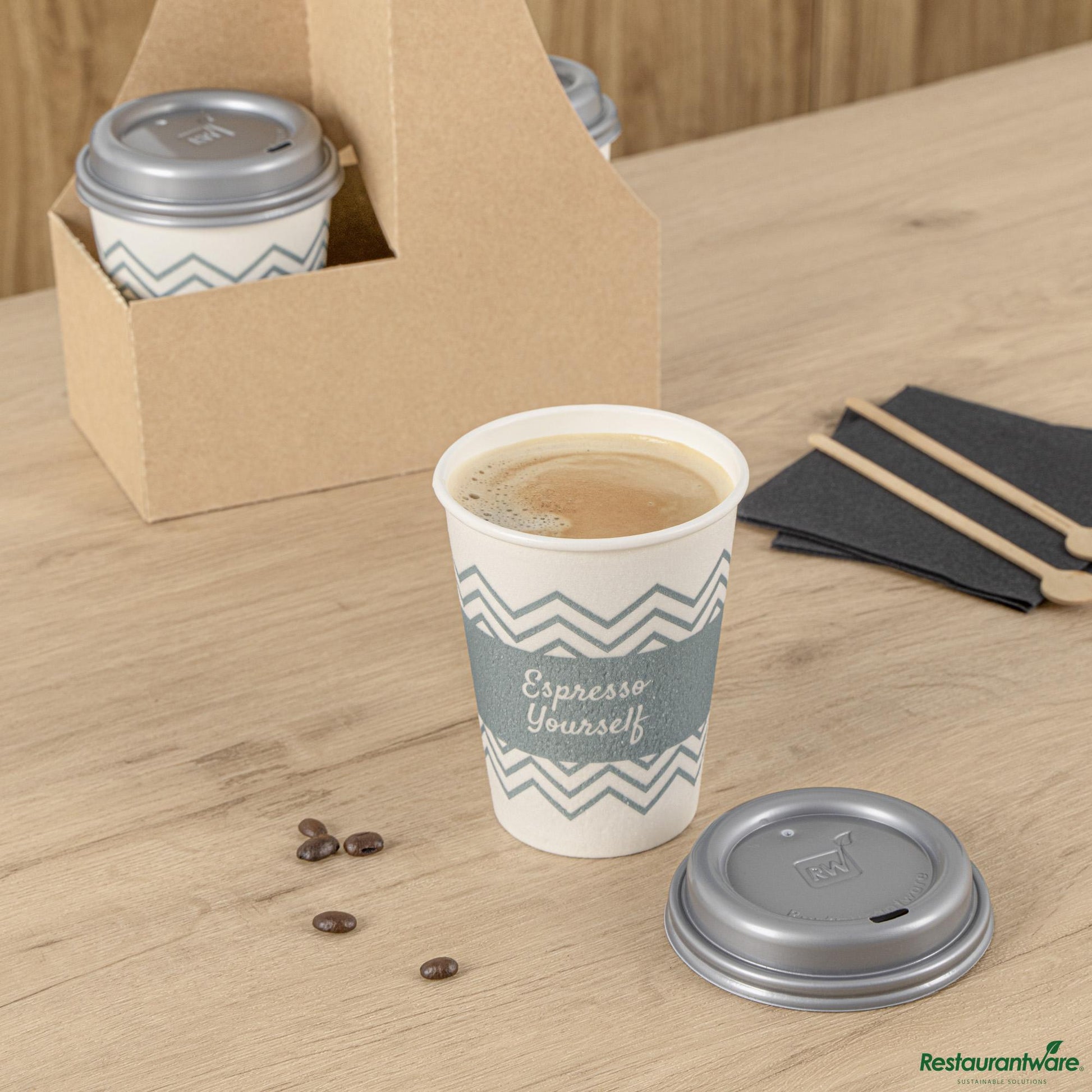 Wholesale Restaurantware 12 Oz Blue Paper Insulated Hot Cup - 2.3" X 2.3" X 4.7"- Bulk