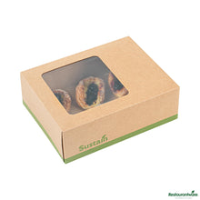 Wholesale Restaurantware Rectangle Kraft Paper Auto-Popup Bakery Box-with Pla Lining and Window - 9" X 7" X 3"- Bulk