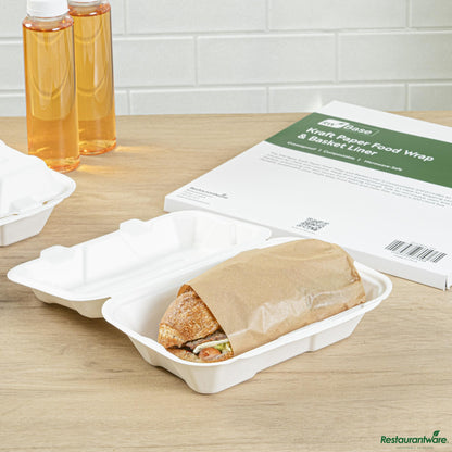 Wholesale Restaurantware No Pfas Added Kraft Paper Food Wrap and Basket Liner - Greaseproof - 12"×12"×0.01"- Bulk
