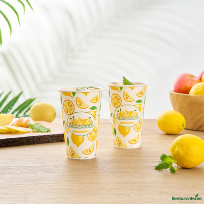 Wholesale Restaurantware 16 Oz Poly Paper Lemonade Cup - 3.5" X 3.5" X 5.4"- Bulk