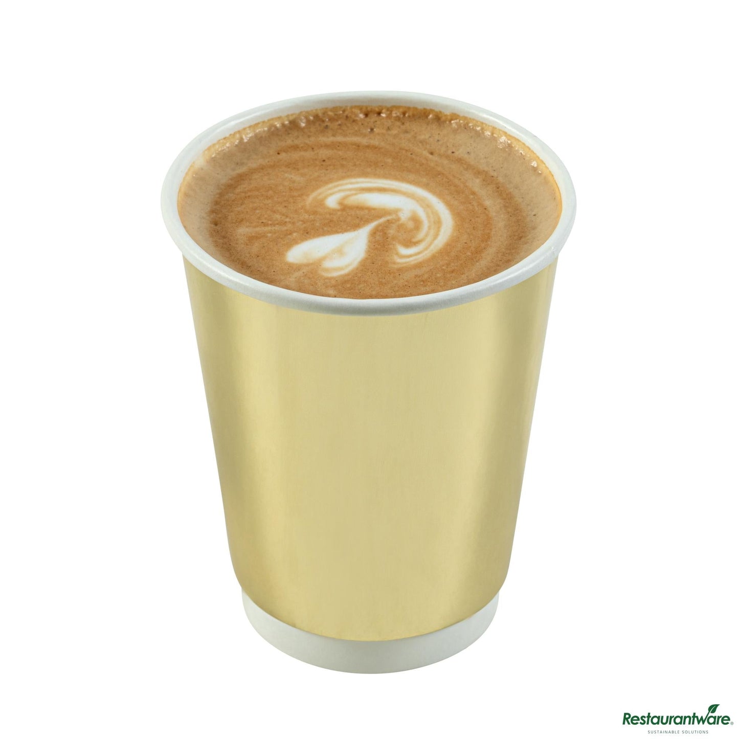 Wholesale Restaurantware 12 Oz Metallic Gold Paper Hot / Cold Cup - 3.5" X 3.5" X 4.3"- Bulk