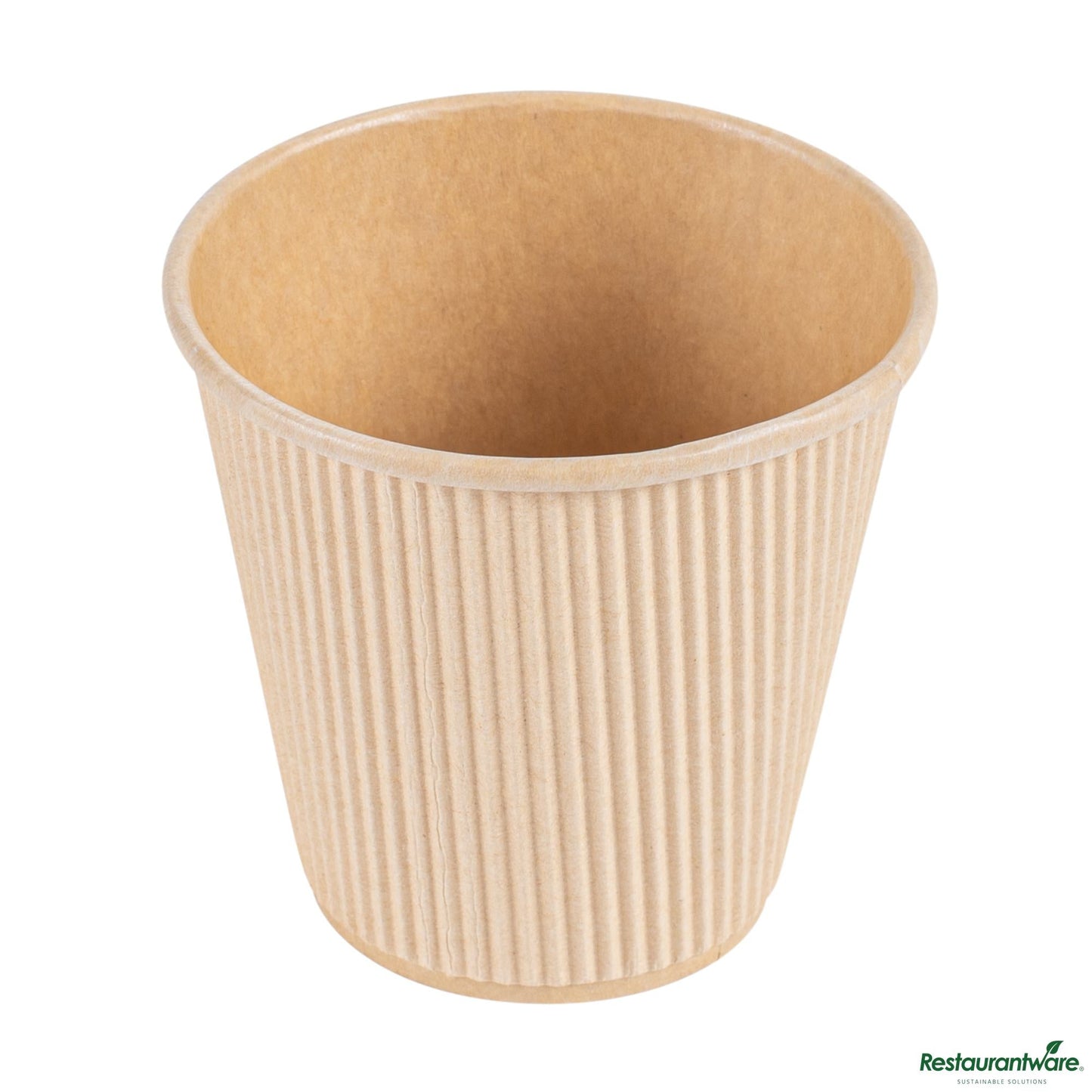 Restaurantware 8 Oz Kraft Paper Hot Cup- Individually Wrapped,compostable,ripple Wall - 3.5" X 3.5" X 3.3"