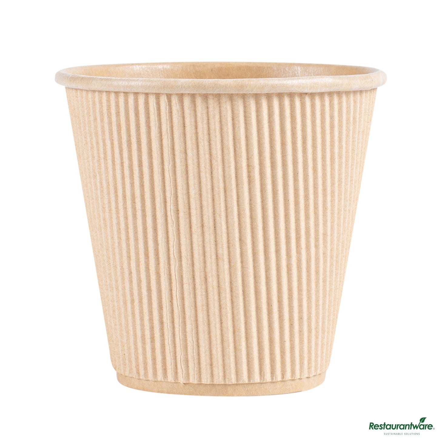 Restaurantware 8 Oz Kraft Paper Hot Cup- Individually Wrapped,compostable,ripple Wall - 3.5" X 3.5" X 3.3"