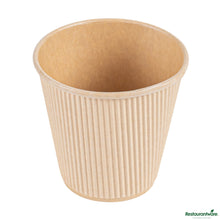 Wholesale Restaurantware 8 Oz Kraft Paper Hot Cup- Individually Wrapped,compostable,ripple Wall - 3.5" X 3.5" X 3.3"- Bulk
