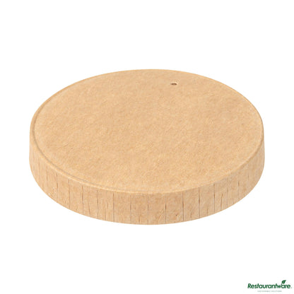 Wholesale Restaurantware Round Kraft Poly-Coated Paper Lid - Fits 1 to 4 Oz Portion Cups - 2.6"×2.6"×0.5"- Bulk