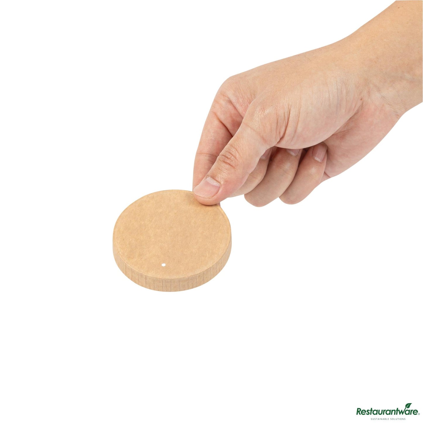 Wholesale Restaurantware Round Kraft Poly-Coated Paper Lid - Fits 1 to 4 Oz Portion Cups - 2.6"×2.6"×0.5"- Bulk