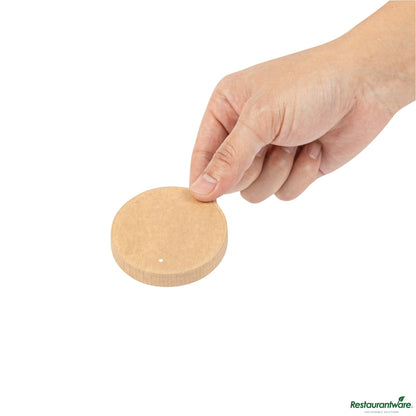 Wholesale Restaurantware Round Kraft Poly-Coated Paper Lid - Fits 1 to 4 Oz Portion Cups - 2.6"×2.6"×0.5"- Bulk