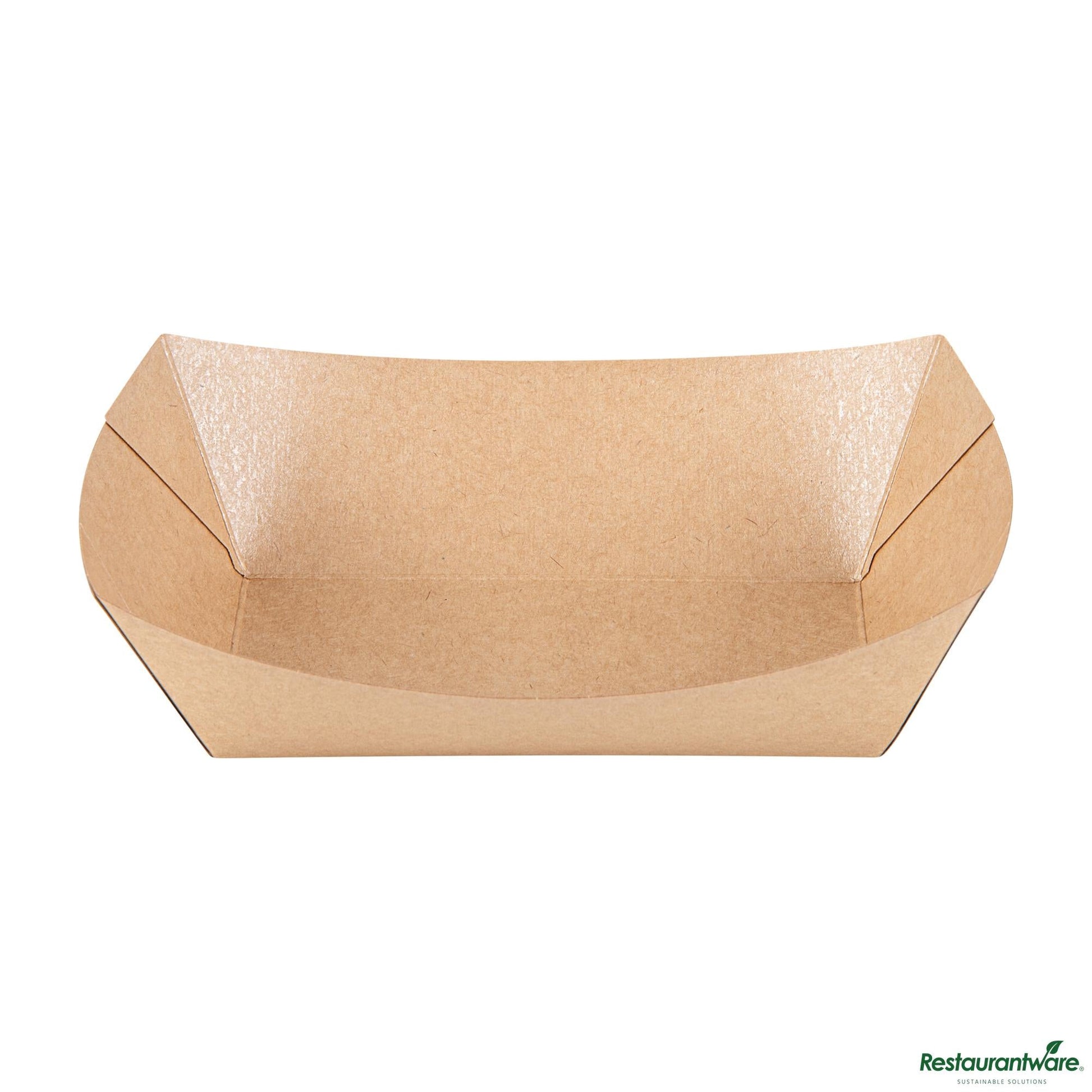 Wholesale Restaurantware 1 1/2 Lb Kraft Paper #300 Food Tray / Boat - 7.5"×5.7"×2.1"- Bulk
