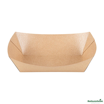Wholesale Restaurantware 1 1/2 Lb Kraft Paper #300 Food Tray / Boat - 7.5"×5.7"×2.1"- Bulk