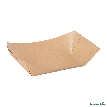 Wholesale Restaurantware 2 1/2 Lb Kraft Paper #1000 Food Tray / Boat - 9.3"×7.1"×2.9"- Bulk