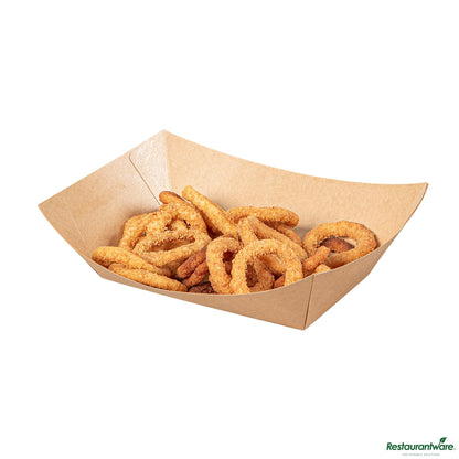 Wholesale Restaurantware 2 1/2 Lb Kraft Paper #1000 Food Tray / Boat - 9.3"×7.1"×2.9"- Bulk