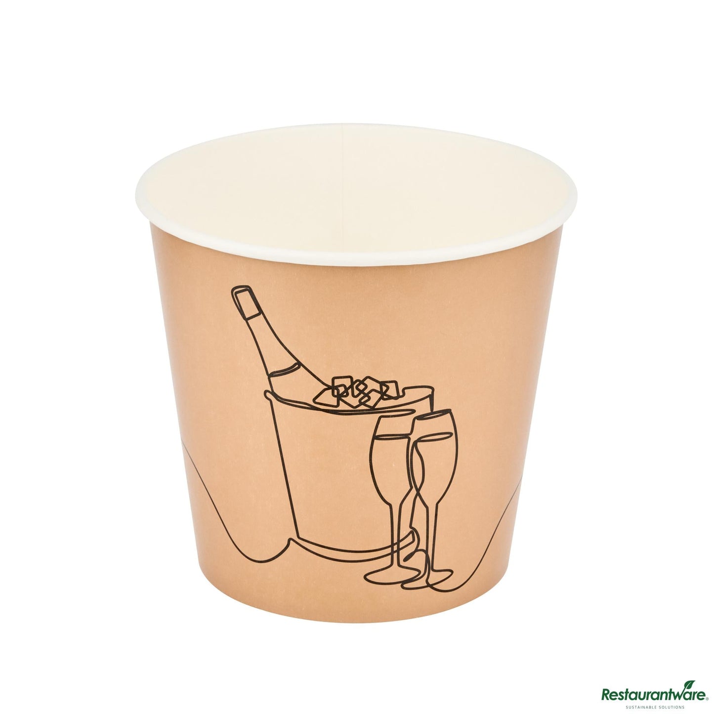 Wholesale Restaurantware 10 Lb Kraft Disposable Paper Ice Bucket - Wide Mouth - 8.7" X 8.7" X 8.2"- Bulk