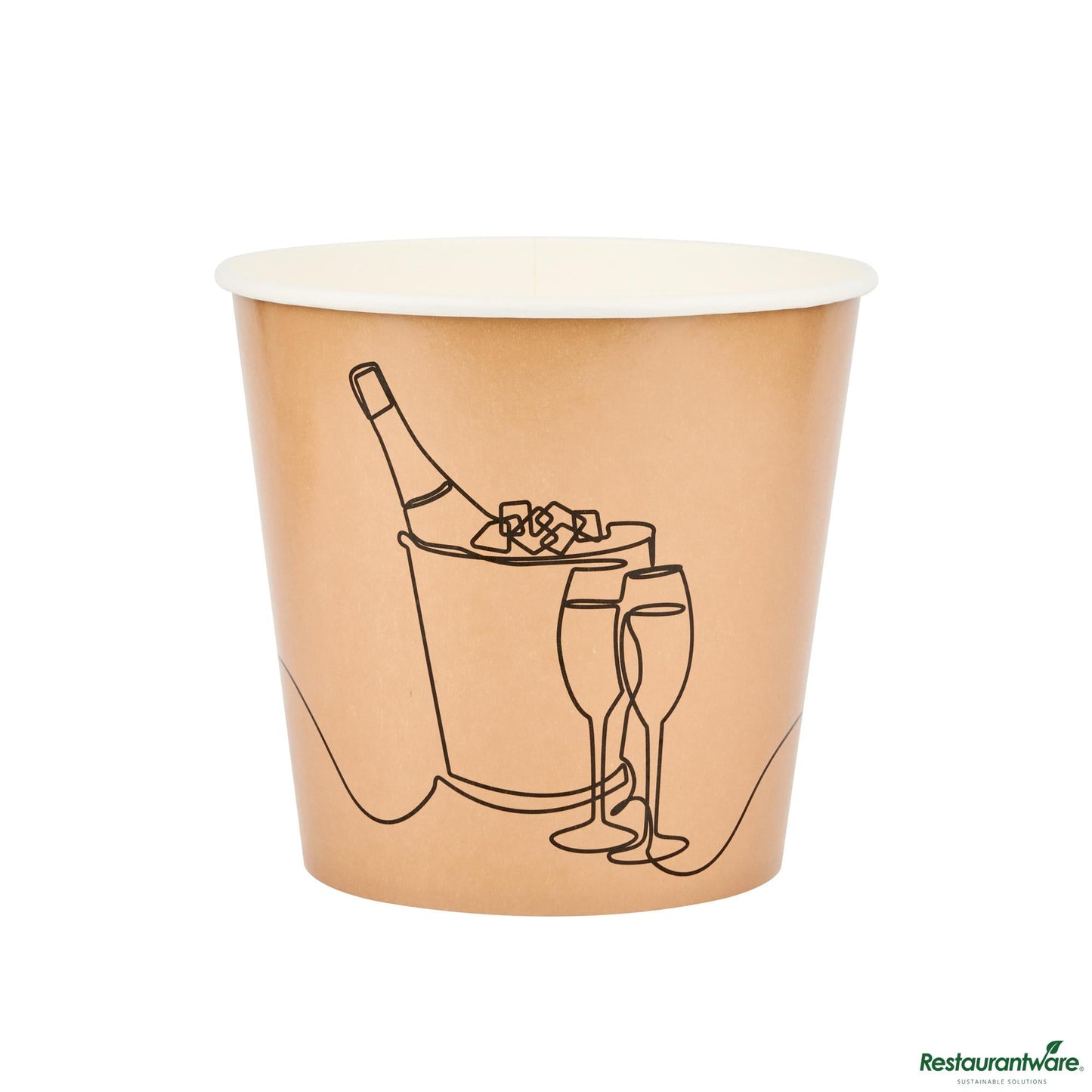 Wholesale Restaurantware 10 Lb Kraft Disposable Paper Ice Bucket - Wide Mouth - 8.7" X 8.7" X 8.2"- Bulk