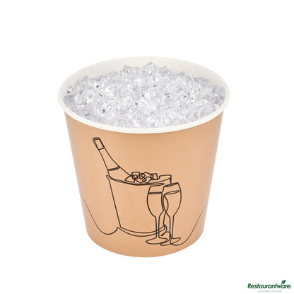 Wholesale Restaurantware 10 Lb Kraft Disposable Paper Ice Bucket - Wide Mouth - 8.7" X 8.7" X 8.2"- Bulk