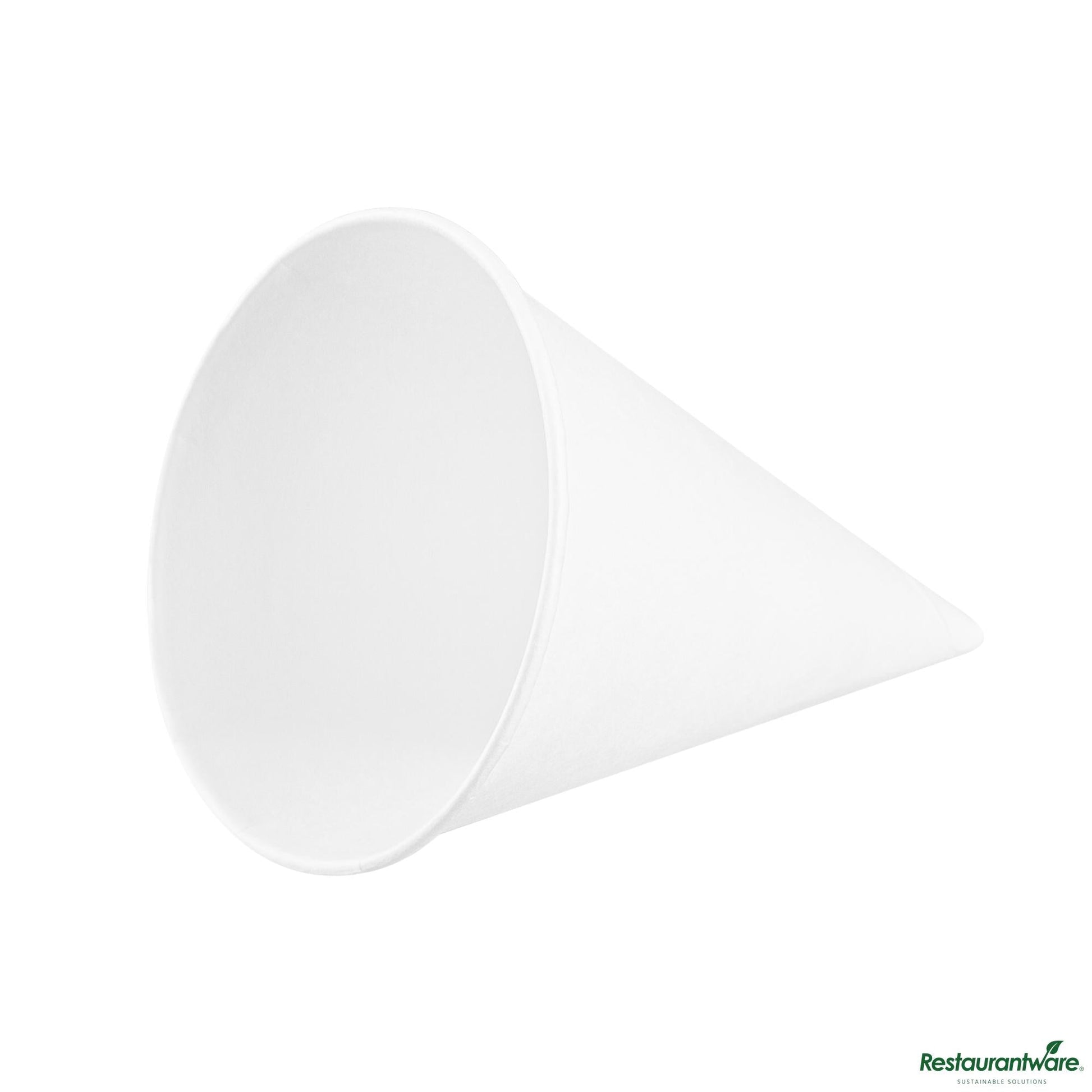 Wholesale Restaurantware 4 Oz White Paper Cone Cup - Home Compostable, Biodegradable - 2.7"×2.7"×3.4"- Bulk