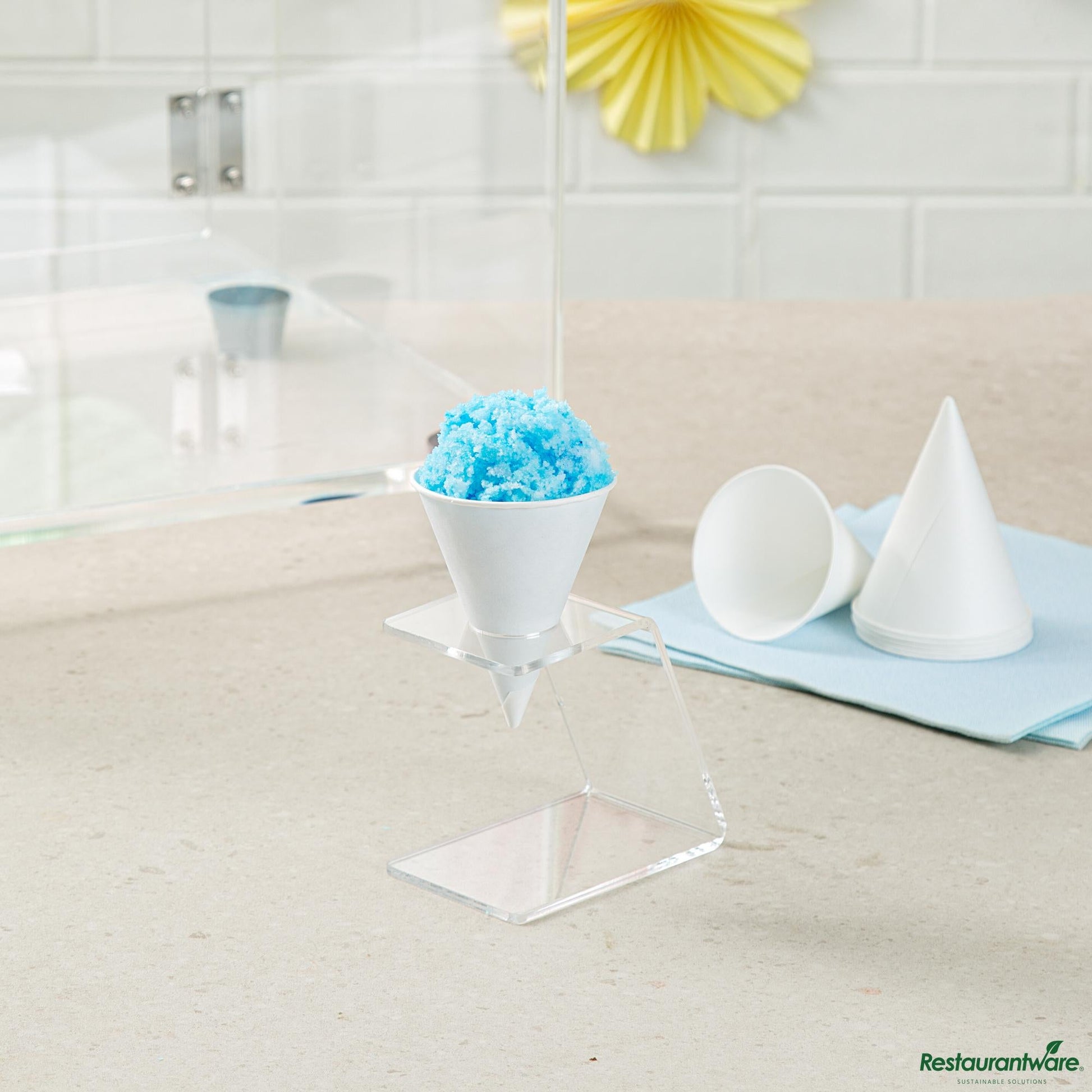 Wholesale Restaurantware 4 Oz White Paper Cone Cup - Home Compostable, Biodegradable - 2.7"×2.7"×3.4"- Bulk