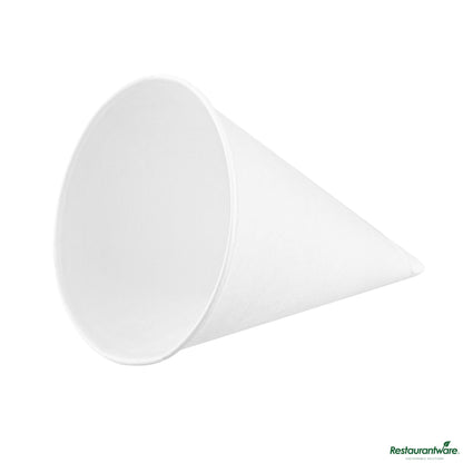 Wholesale Restaurantware 6 Oz White Paper Cone Cup - Home Compostable, Biodegradable - 2.9"×2.9"×3.8"- Bulk