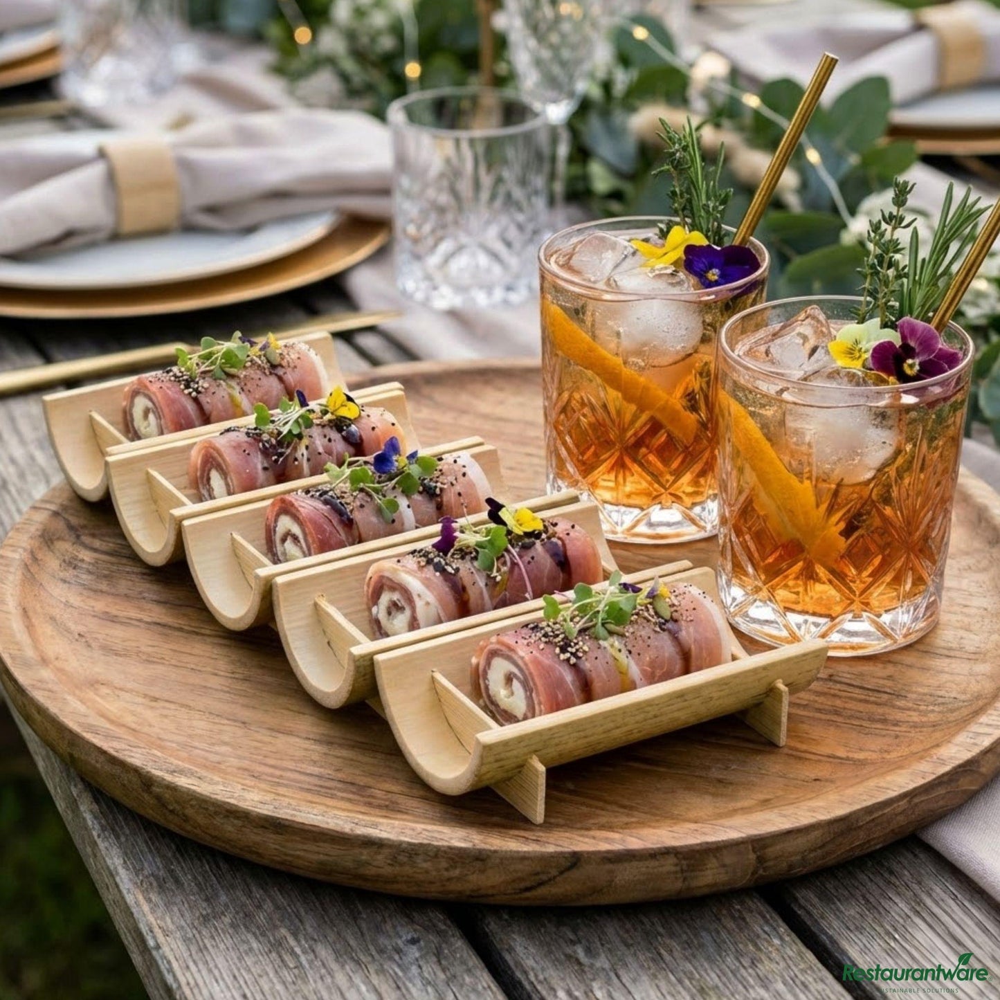 Wholesale Restaurantware Rectangle Natural Bamboo Small Canoe - 4" X 2" X 1"- Bulk