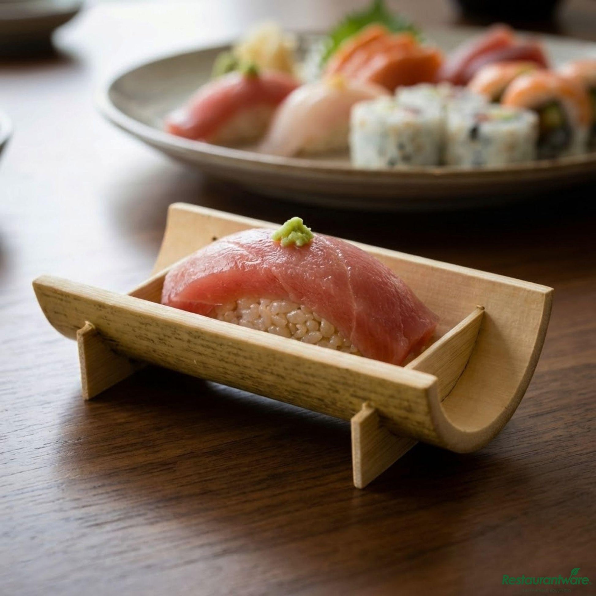 Wholesale Restaurantware Rectangle Natural Bamboo Small Canoe - 4" X 2" X 1"- Bulk