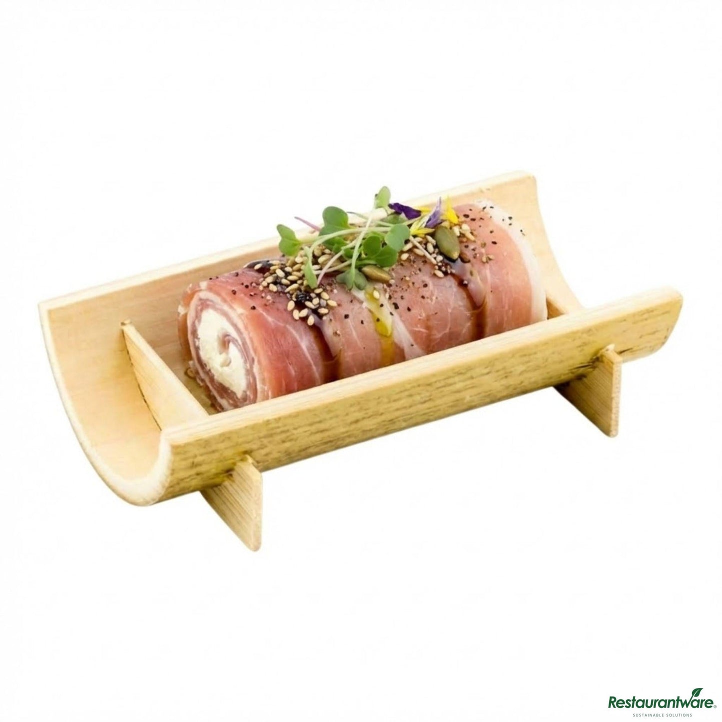 Wholesale Restaurantware Rectangle Natural Bamboo Small Canoe - 4" X 2" X 1"- Bulk