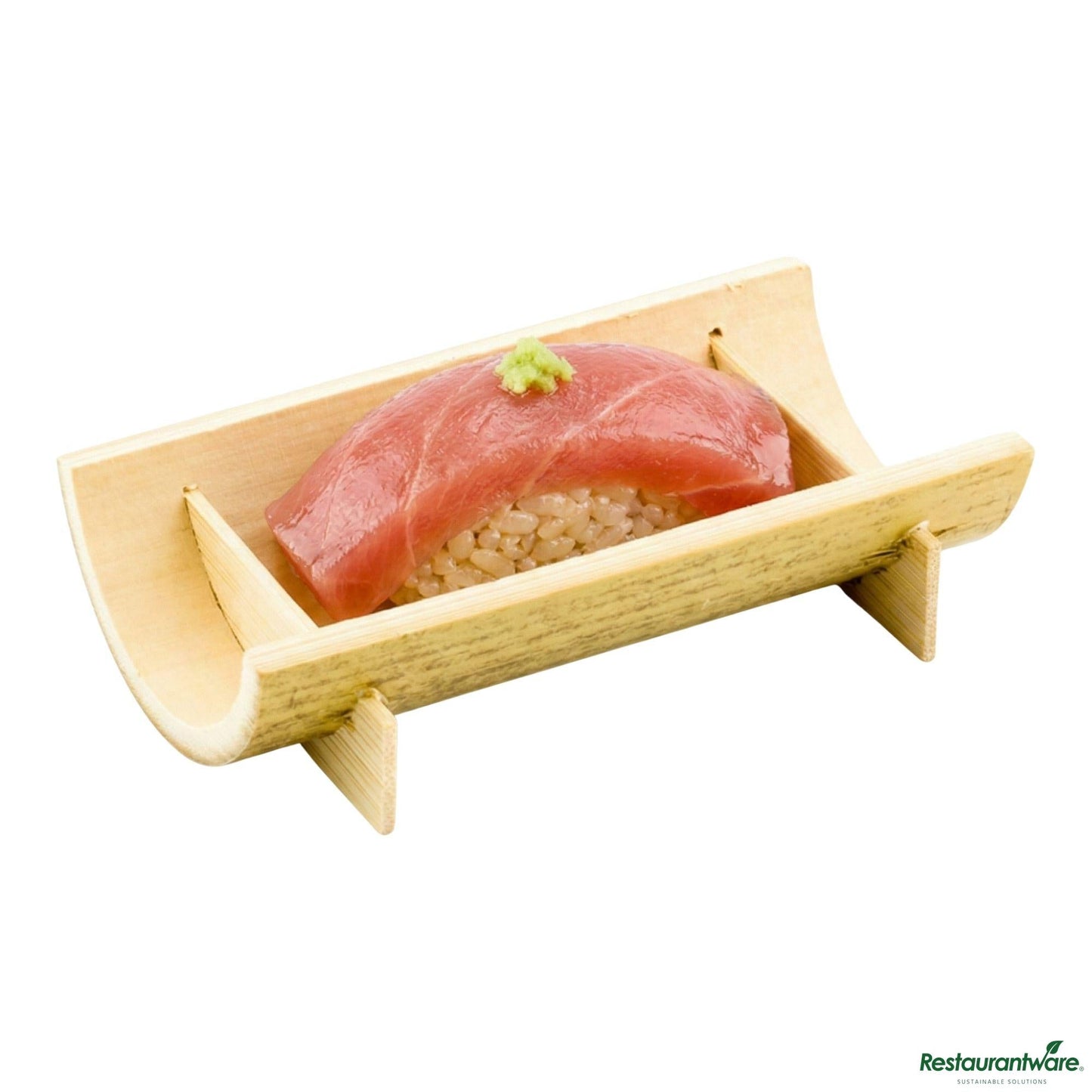 Wholesale Restaurantware Rectangle Natural Bamboo Small Canoe - 4" X 2" X 1"- Bulk