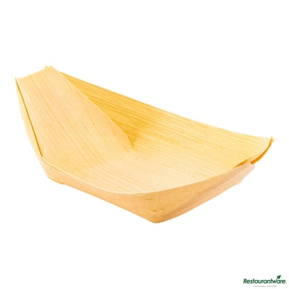 Wholesale Restaurantware Tray Pinewood Boat 3.5" Ntrl- Bulk