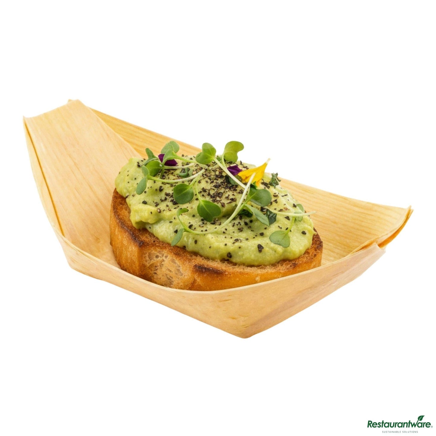 Wholesale Restaurantware Tray Pinewood Boat 3.5" Ntrl- Bulk