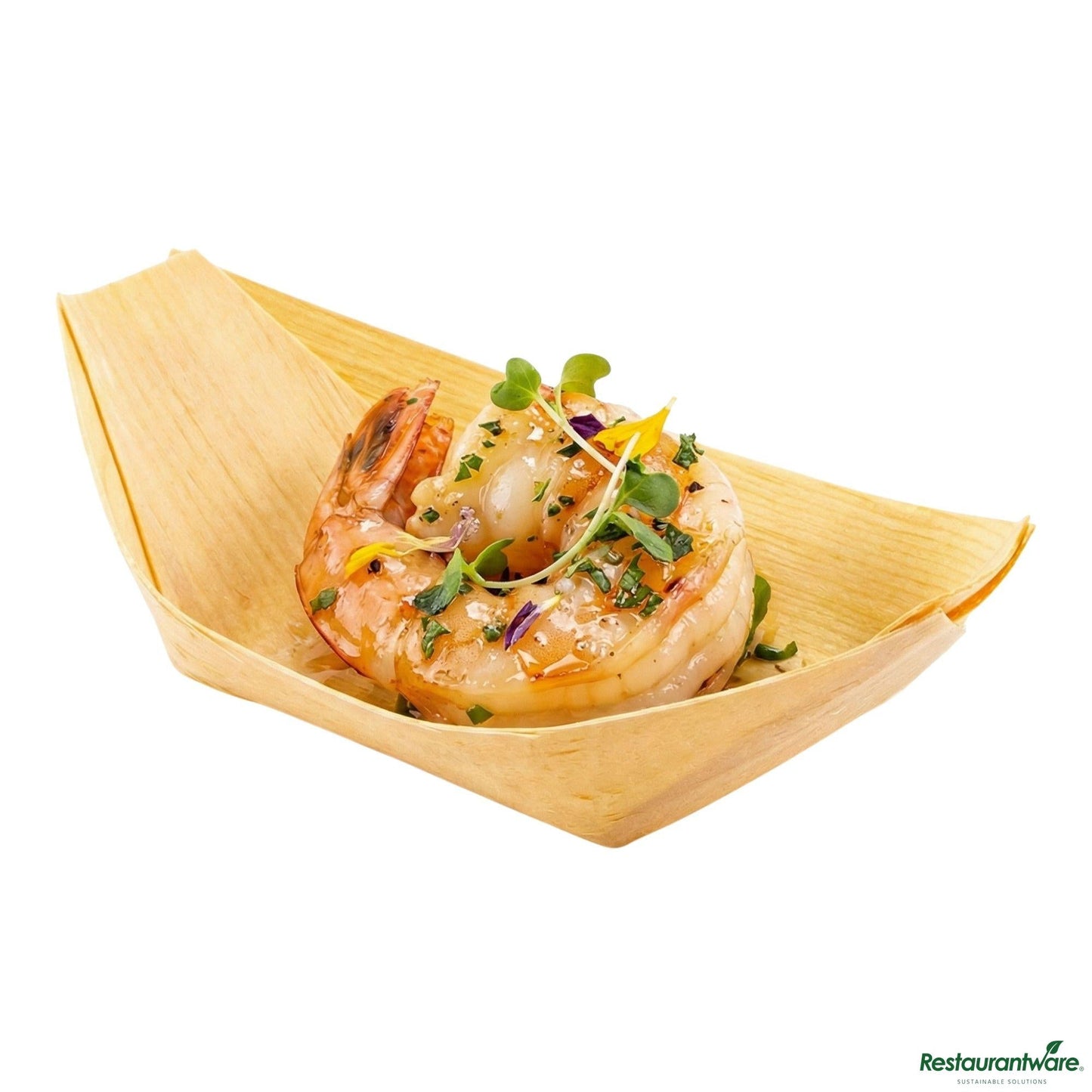Wholesale Restaurantware Tray Pinewood Boat 3.5" Ntrl- Bulk