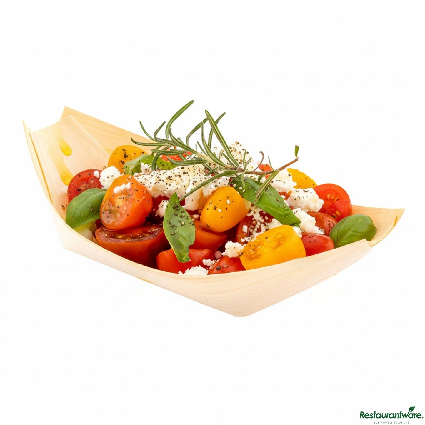 Wholesale Restaurantware Tray Pinewood Boat 5.5" Ntrl- Bulk