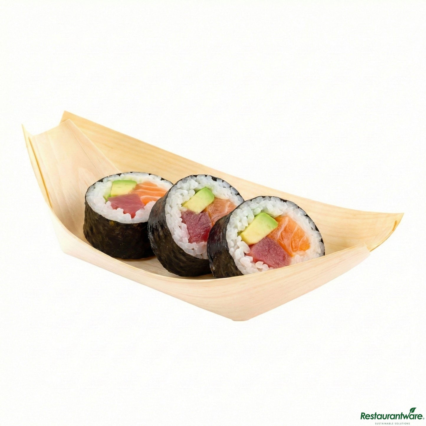 Wholesale Restaurantware Tray Pinewood Boat 5.5" Ntrl- Bulk