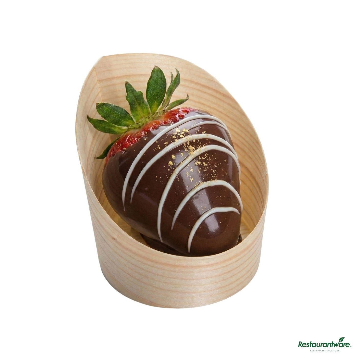Wholesale Restaurantware 4 Oz Round Natural Wood Mini Incline Cup - 2 1/2" X 2 1/2" X 2 3/4"- Bulk