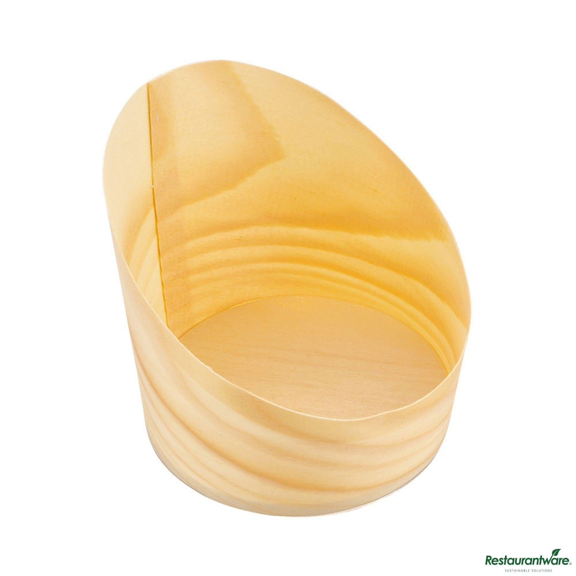 Wholesale Restaurantware 7 Oz Round Natural Wood Medium Incline Cup - 3 1/4" X 3 1/4" X 3 1/2"- Bulk