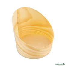 Wholesale Restaurantware 7 Oz Round Natural Wood Medium Incline Cup - 3 1/4" X 3 1/4" X 3 1/2"- Bulk