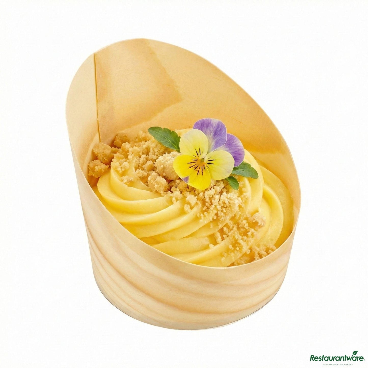 Wholesale Restaurantware 7 Oz Round Natural Wood Medium Incline Cup - 3 1/4" X 3 1/4" X 3 1/2"- Bulk