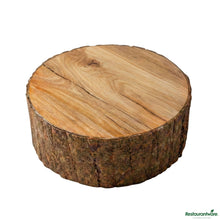 Wholesale Restaurantware Round Natural Acacia Large Riser - Varnished, Bark Edges - 10" X 10" X 5"- Bulk