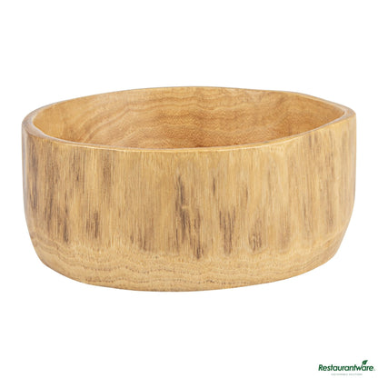 Wholesale Restaurantware Nature Tek 64 Oz Round Natural Wood Serving Bowl - 9 1/4" X 8 1/4" X 3 1/2"- Bulk