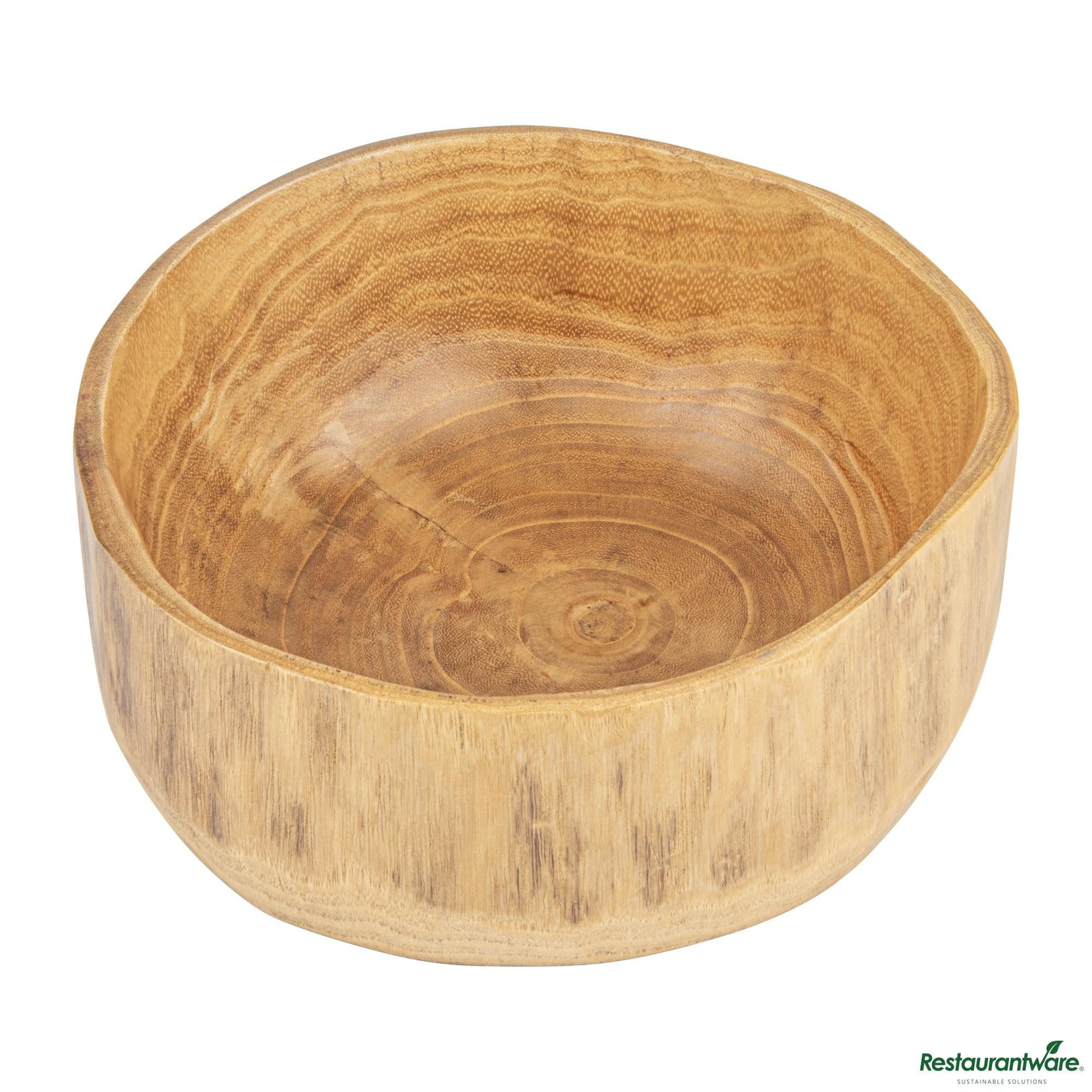 Wholesale Restaurantware Nature Tek 64 Oz Round Natural Wood Serving Bowl - 9 1/4" X 8 1/4" X 3 1/2"- Bulk