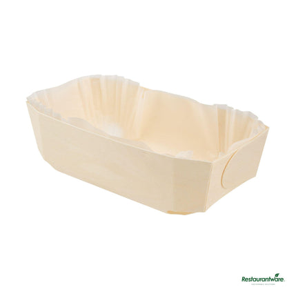 Wholesale Restaurantware Taipei Poplar Baking / Serving Container - with Paper Liner - 7 1/4" X 4 1/2" X 2 1/4"- Bulk