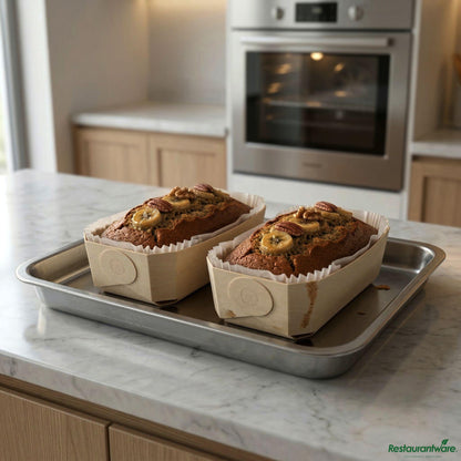 Wholesale Restaurantware Taipei Poplar Baking / Serving Container - with Paper Liner - 7 1/4" X 4 1/2" X 2 1/4"- Bulk