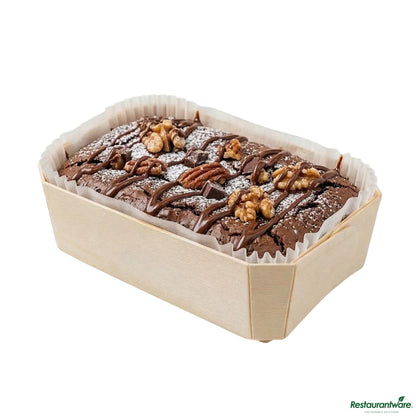 Wholesale Restaurantware Taipei Poplar Baking / Serving Container - with Paper Liner - 5 1/2" X 3 1/2" X 1 3/4"- Bulk