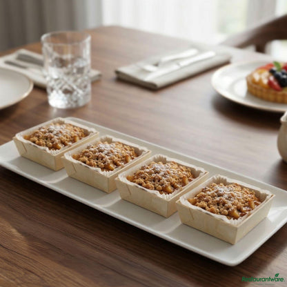 Wholesale Restaurantware Taipei Poplar Baking / Serving Container - with Paper Liner - 2 3/4" X 2 3/4" X 3/4"- Bulk