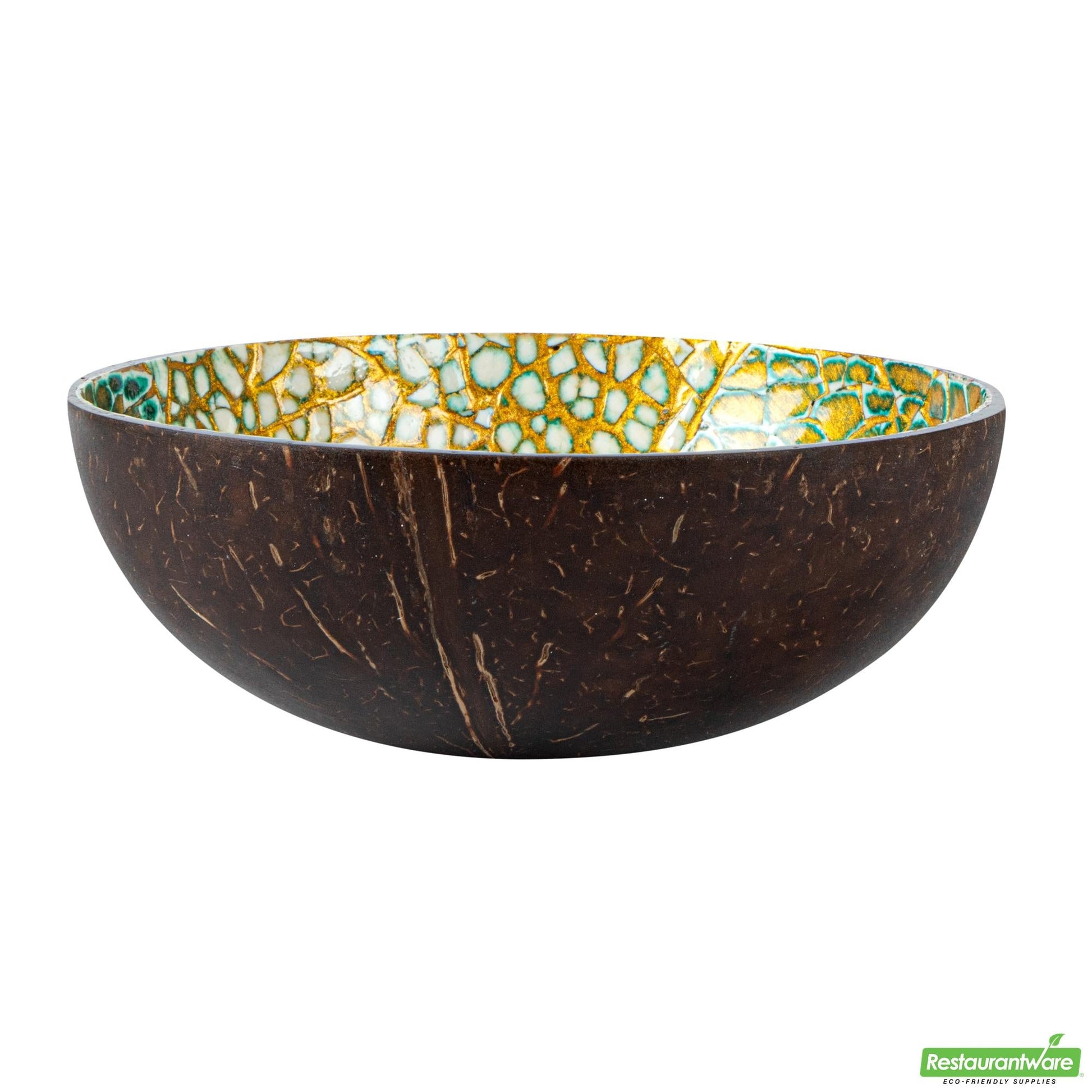 Wholesale Restaurantware 16 Oz Green Coconut Handmade Eggshell Coconut Bowl - 5.9" X 5.9" X 2.4"- Bulk