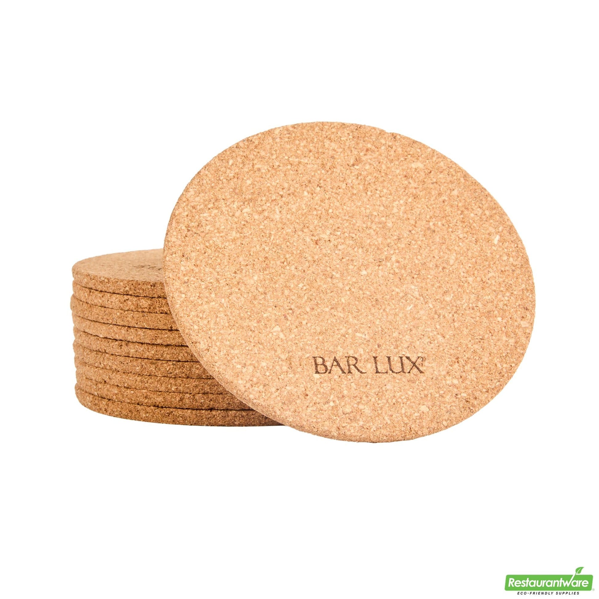 Wholesale Restaurantware Bar Lux Round Cork Coaster - 4" - 100 Count Box- Bulk