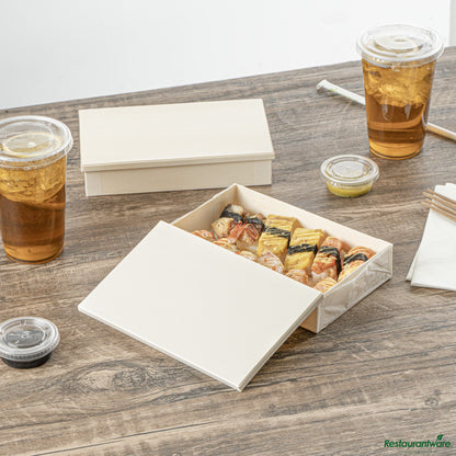 Wholesale Restaurantware Rectangle Natural Poplar Lid - Fits 31 Oz Bento Box - 8" X 4.8" X 0.5"- Bulk