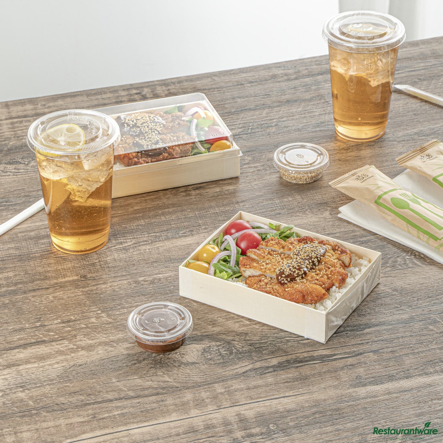 Wholesale Restaurantware 24 Oz Rectangle Natural Poplar Bento Box - 6.5" X 4.7" X 1.4"- Bulk