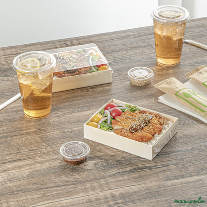 Wholesale Restaurantware 24 Oz Rectangle Natural Poplar Bento Box - 6.5" X 4.7" X 1.4"- Bulk