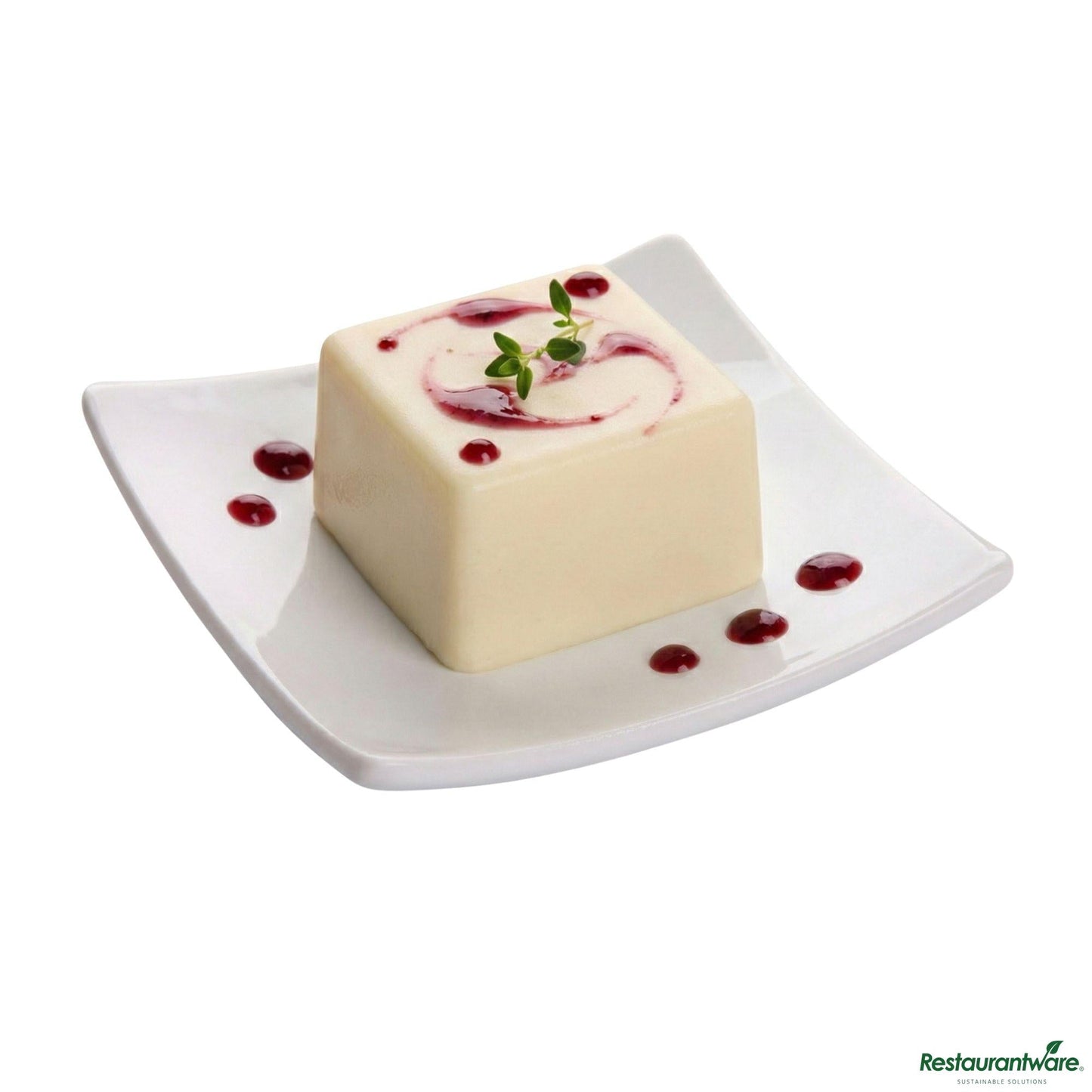 Restaurantware Square White Porcelain Mini Volare Dish - 3" X 3" X 1/2"